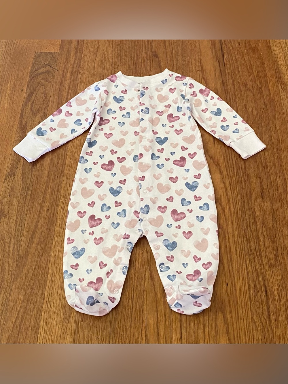 babycottons Cotton Pima Footed One-Piece  Heart Print